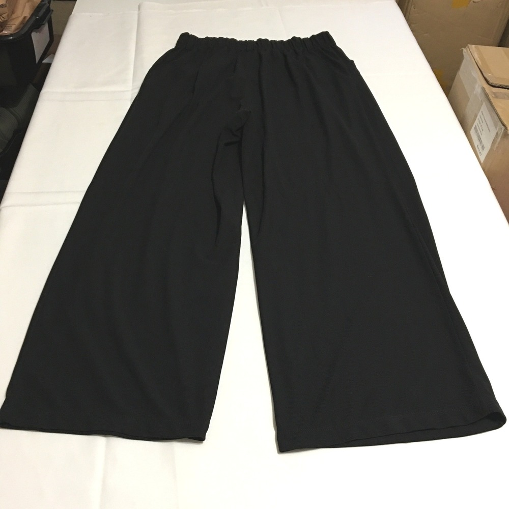 Halara Wide Leg Pants Womens Large Black High Waisted Pleated Culottes - Picture 5 of 10